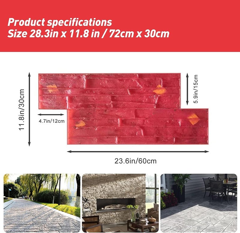 SGHE Realistic Stone Texture Stromatolite Concrete Molds Concrete Texture Mat Concrete Seamless Stamp Mat Polyurethane Stone Wall Texture Skin Concrete Stamp Mat Outdoor Landscaping Stone Forms - Image 2